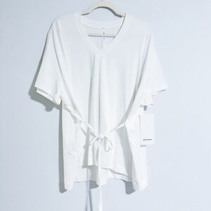 Lululemon - White Side Tie V-Neck Tee